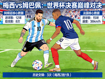 世界杯决赛前瞻分析文章配图 - 梅西与姆巴佩对决示意图